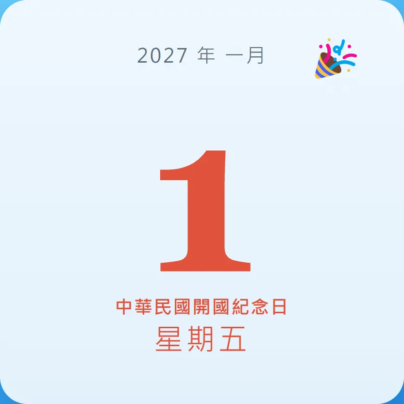 2027年1月1日 - 星座運勢、歷史事件、名人生日