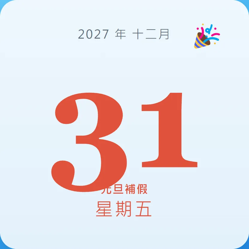 2027年12月31日 - 星座運勢、歷史事件、名人生日